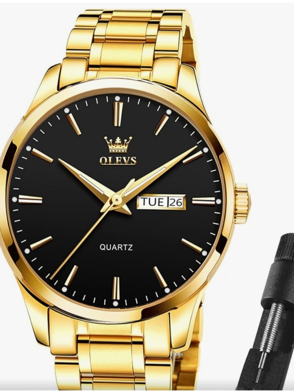 Olevs Men's Wrist Watch Waterproof Stainless Steel